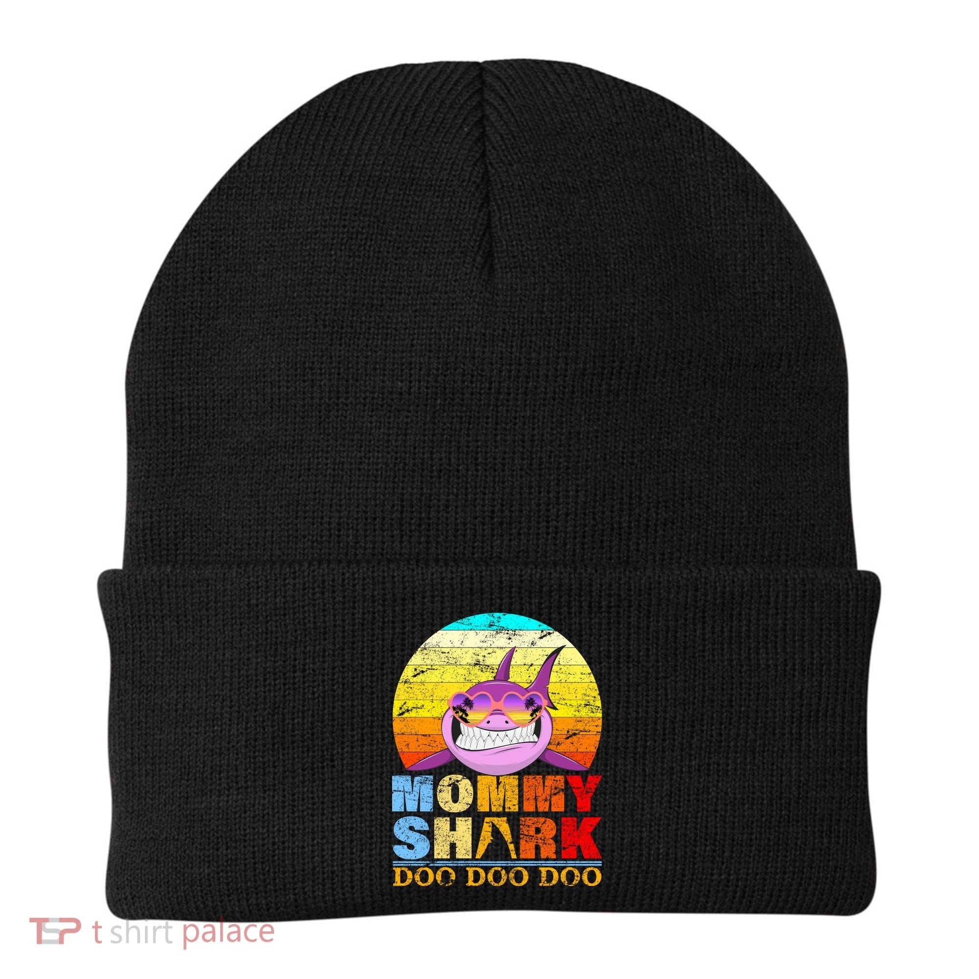 Funny Beach Mommy Shark Doo Beanie