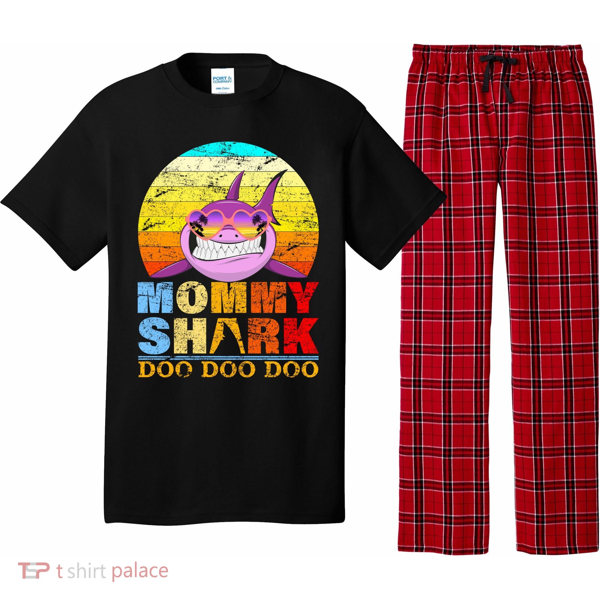 Funny Beach Mommy Shark Doo Pajama Set