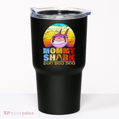 Funny Beach Mommy Shark Doo Tumbler