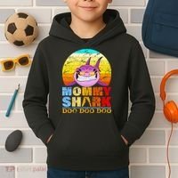 Funny Beach Mommy Shark Doo Kids Hoodie thumb 2