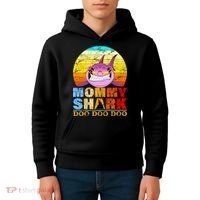 Funny Beach Mommy Shark Doo Kids Hoodie thumb 4