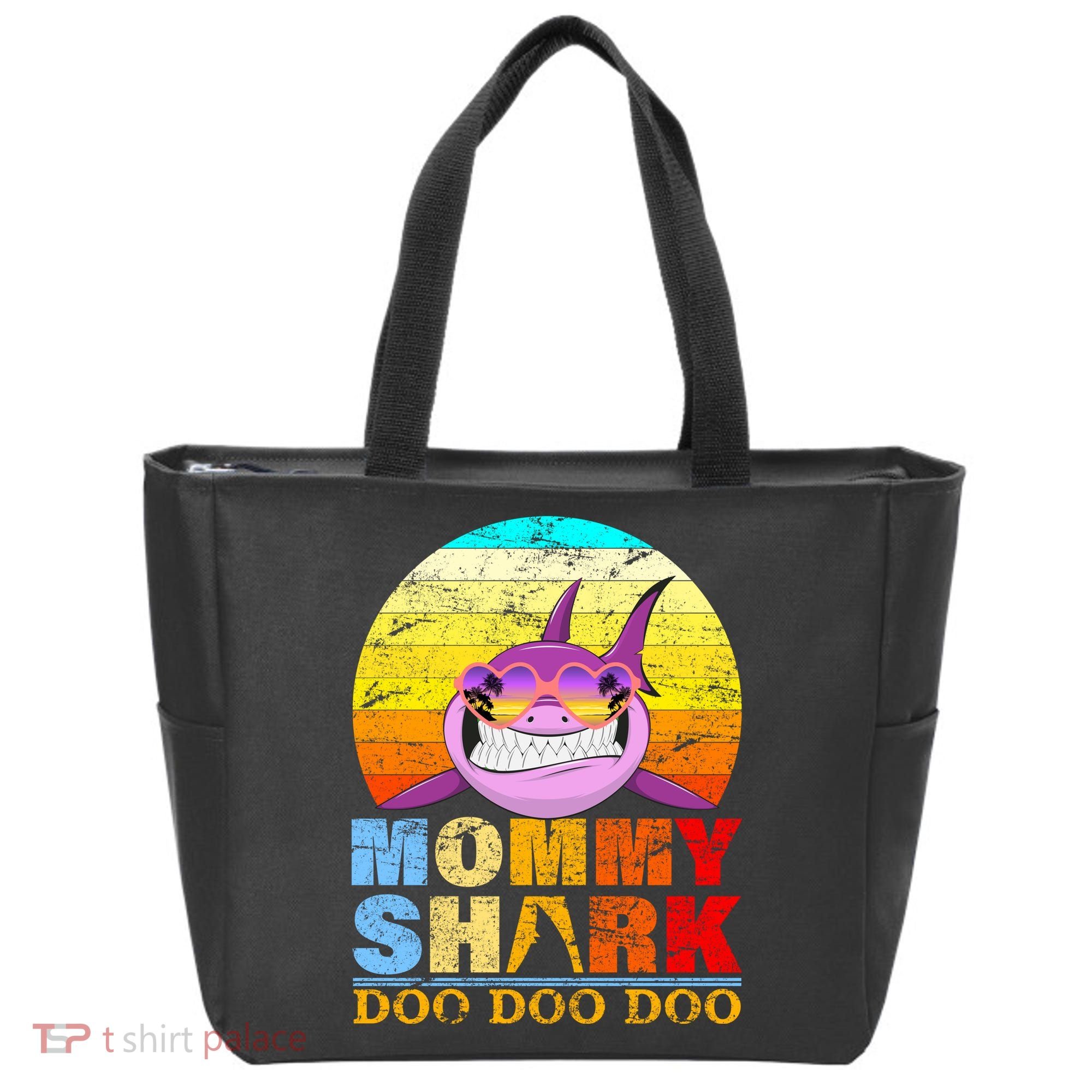 Funny Beach Mommy Shark Doo Tote Bag