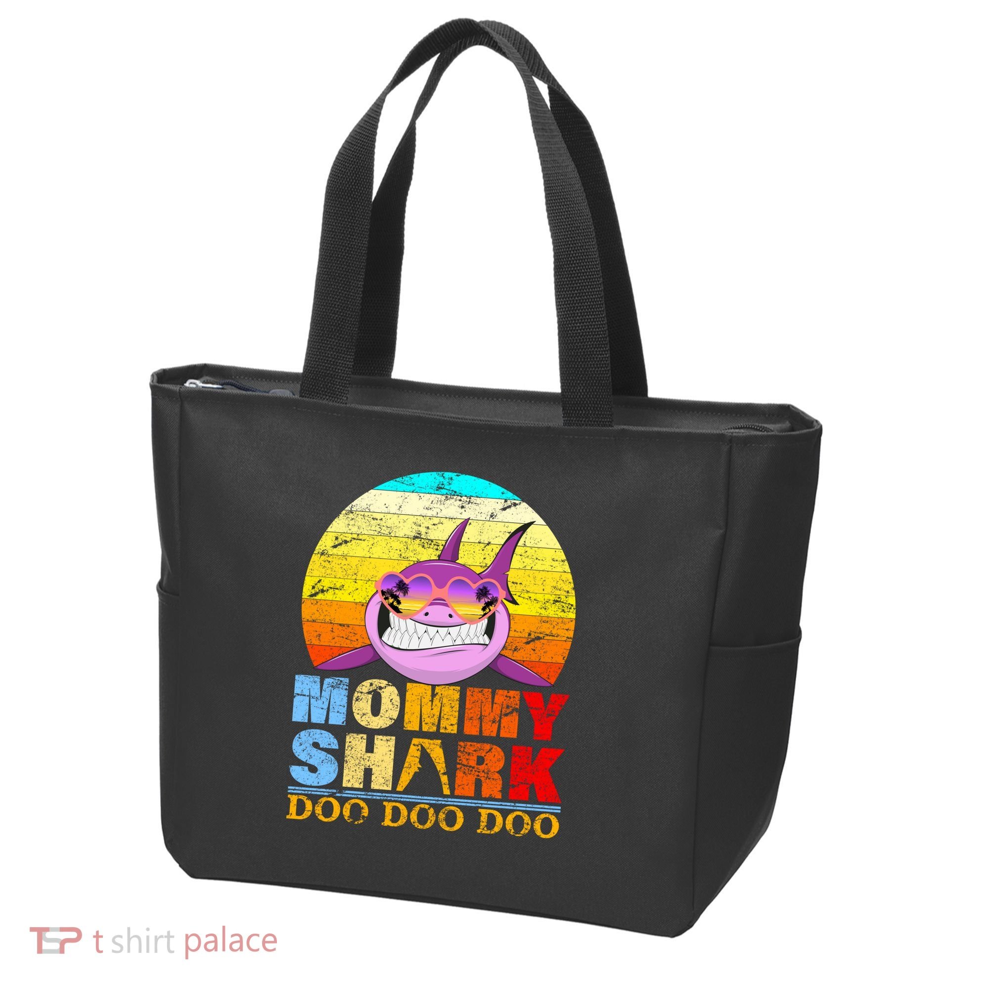 Funny Beach Mommy Shark Doo Tote Bag