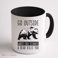 Funny Bear Camping Coffee Mug thumb 1