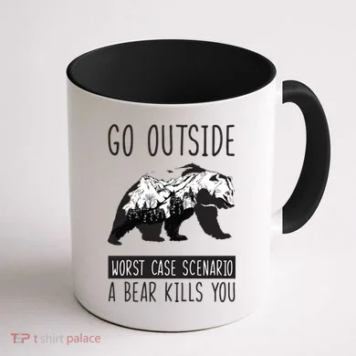 Funny Bear Camping Coffee Mug back