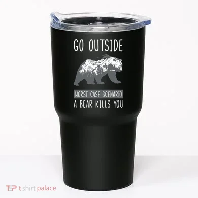 Funny Bear Camping Tumbler