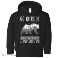 Funny Bear Camping Toddler Hoodie thumb 0