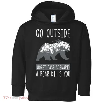 Funny Bear Camping Toddler Hoodie