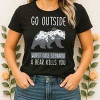Funny Bear Camping Women's T-Shirt thumb 2