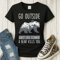 Funny Bear Camping Women's T-Shirt thumb 3