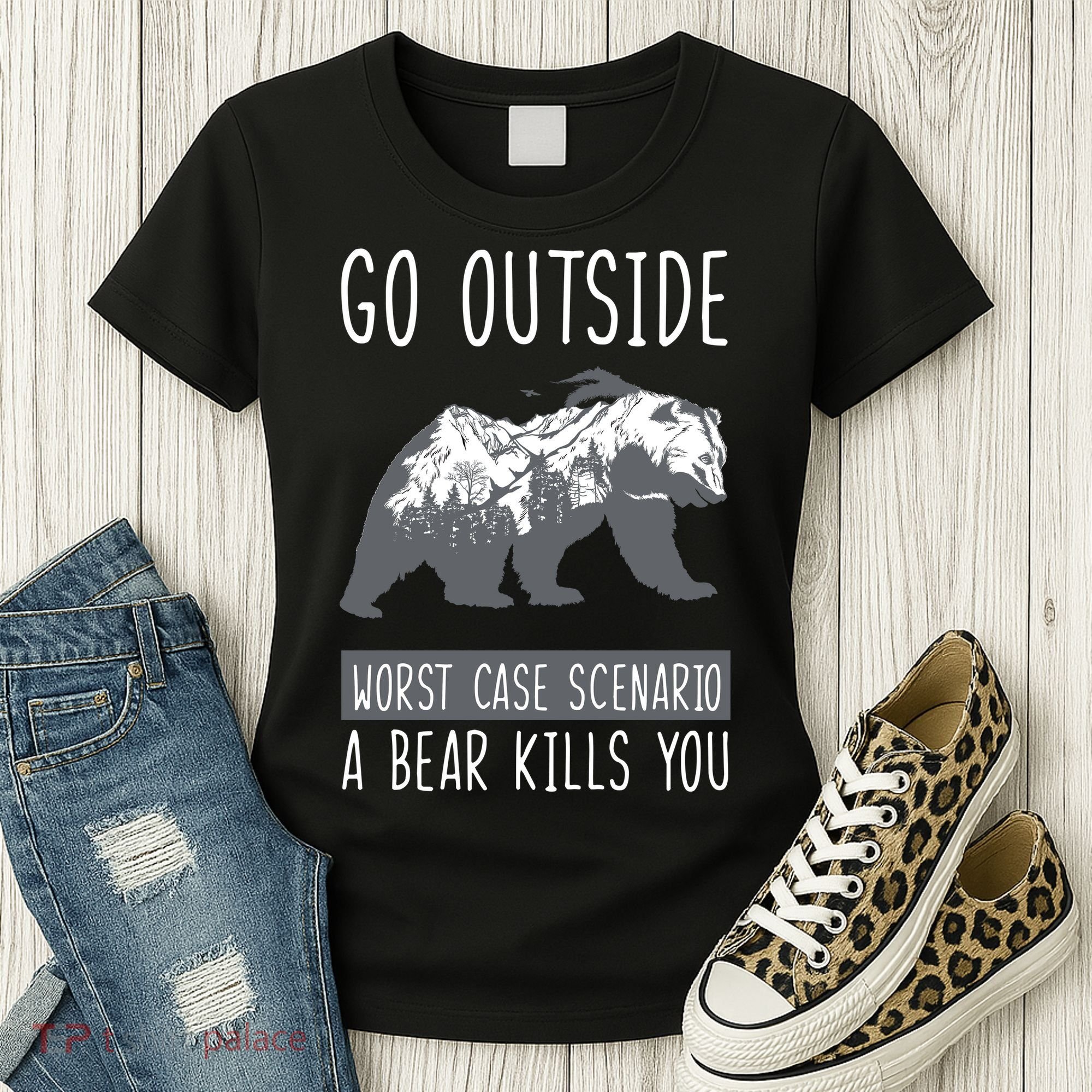 Funny Bear Camping Women's T-Shirt