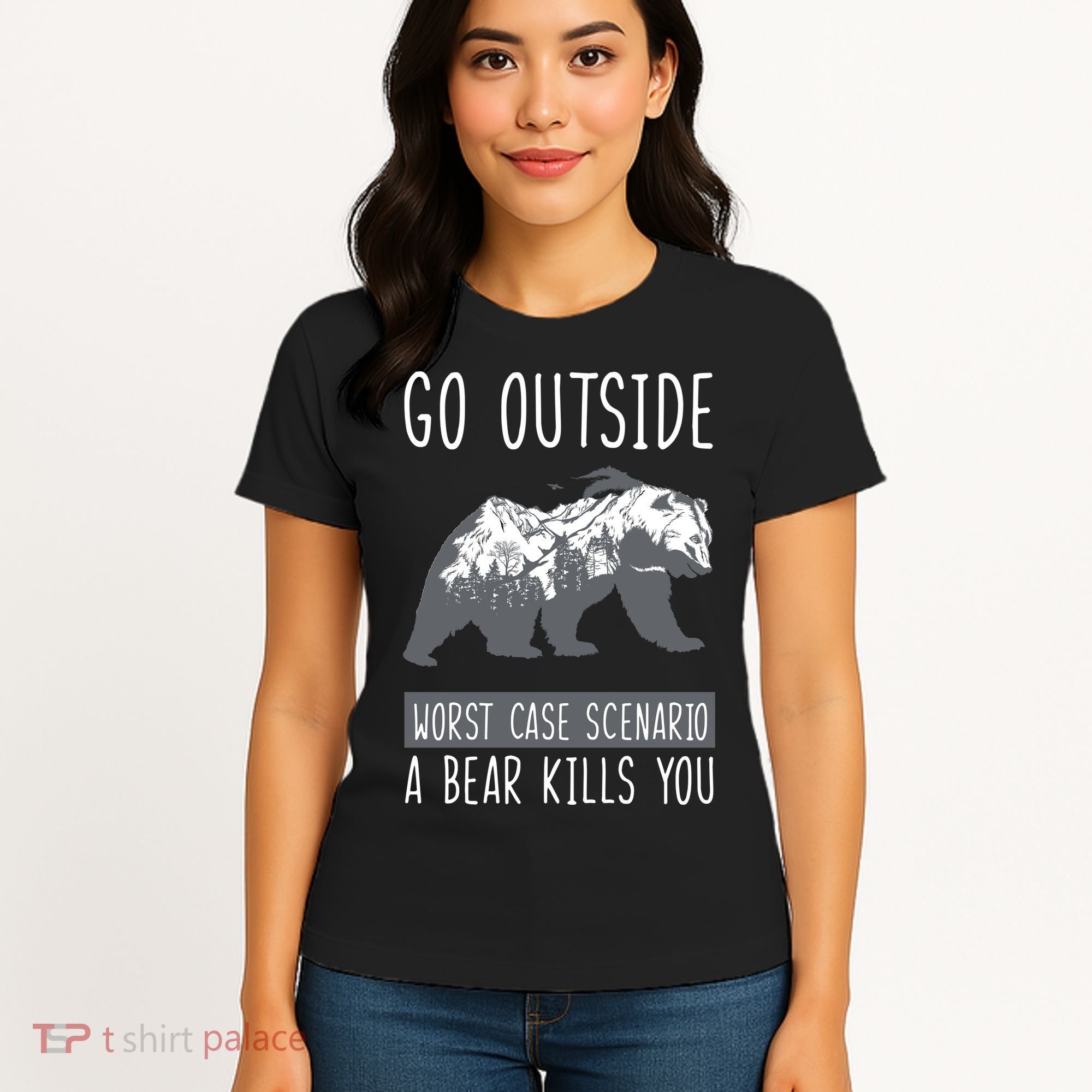 Funny Bear Camping Women's T-Shirt