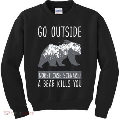 Funny Bear Camping Kids Sweatshirt