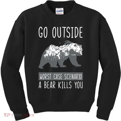 Funny Bear Camping Kids Sweatshirt