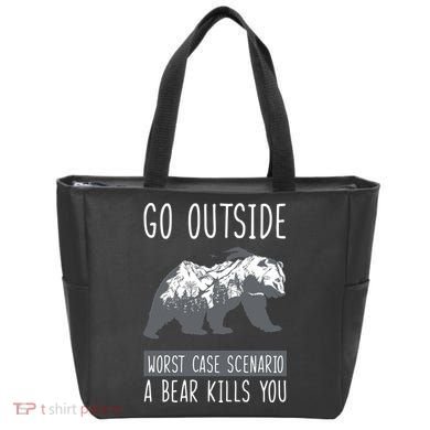 Funny Bear Camping Tote Bag