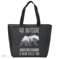 Funny Bear Camping Tote Bag thumb 0