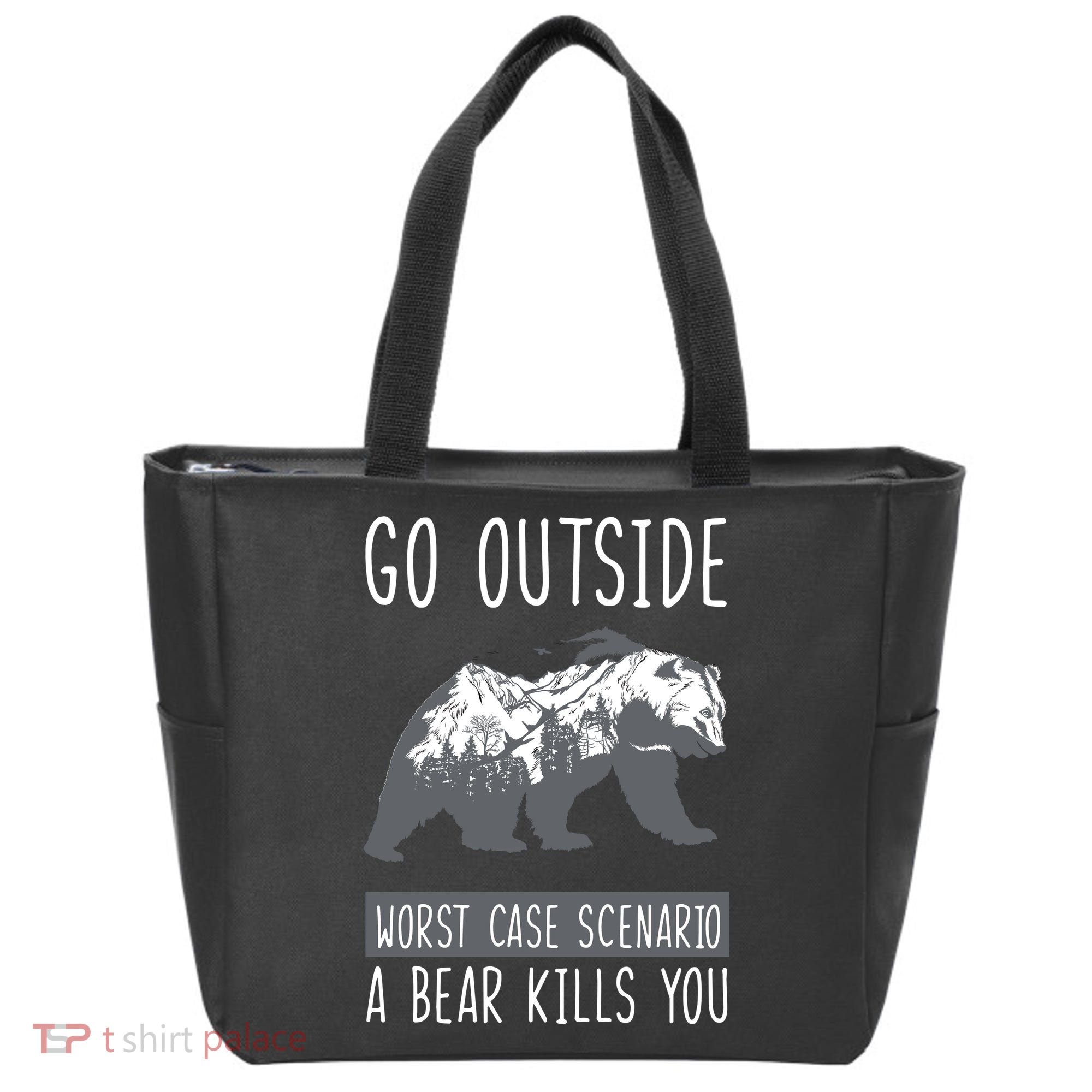 Funny Bear Camping Tote Bag