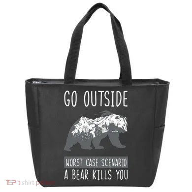 Funny Bear Camping Tote Bag