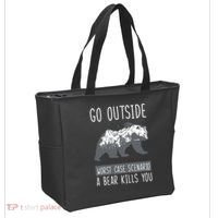 Funny Bear Camping Tote Bag thumb 2