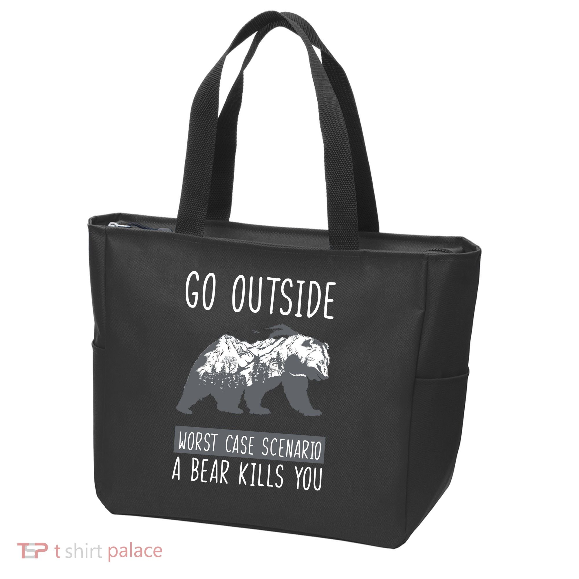 Funny Bear Camping Tote Bag