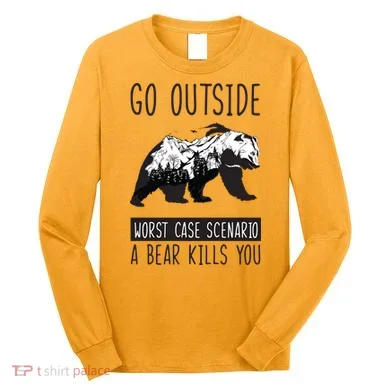 Funny Bear Camping Long Sleeve Shirt