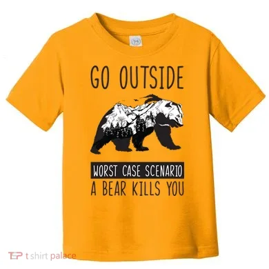 Funny Bear Camping Toddler T-Shirt