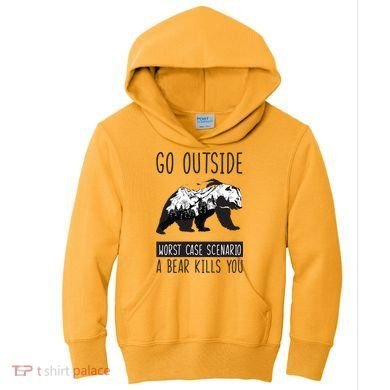 Funny Bear Camping Kids Hoodie