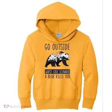 Funny Bear Camping Kids Hoodie