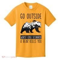 Funny Bear Camping Kids T-Shirt thumb 0