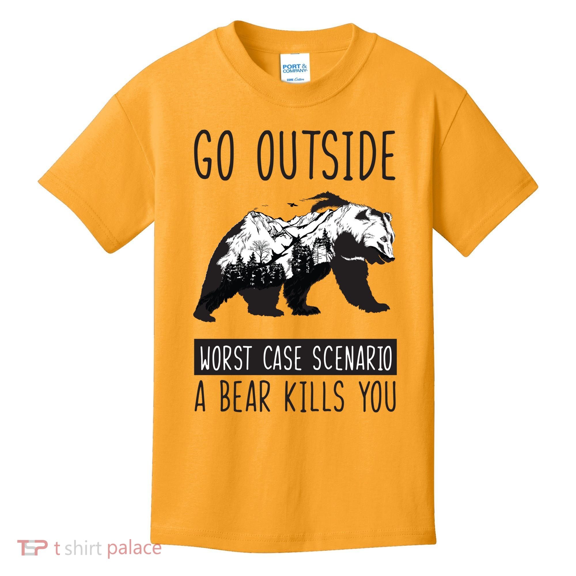 Funny Bear Camping Kids T-Shirt