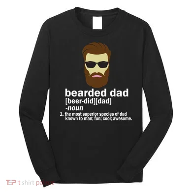 Funny Bearded Dad Definition Long Sleeve Shirt