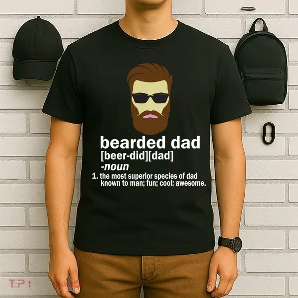 Funny Bearded Dad Definition  T-Shirt