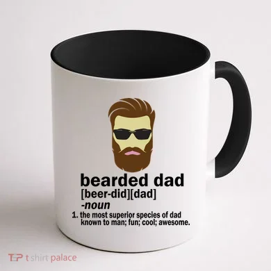 Funny Bearded Dad Definition  Coffee Mug back