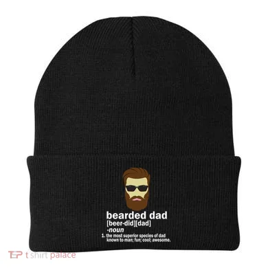 Funny Bearded Dad Definition Beanie