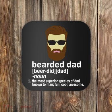 Funny Bearded Dad Definition  Coaster