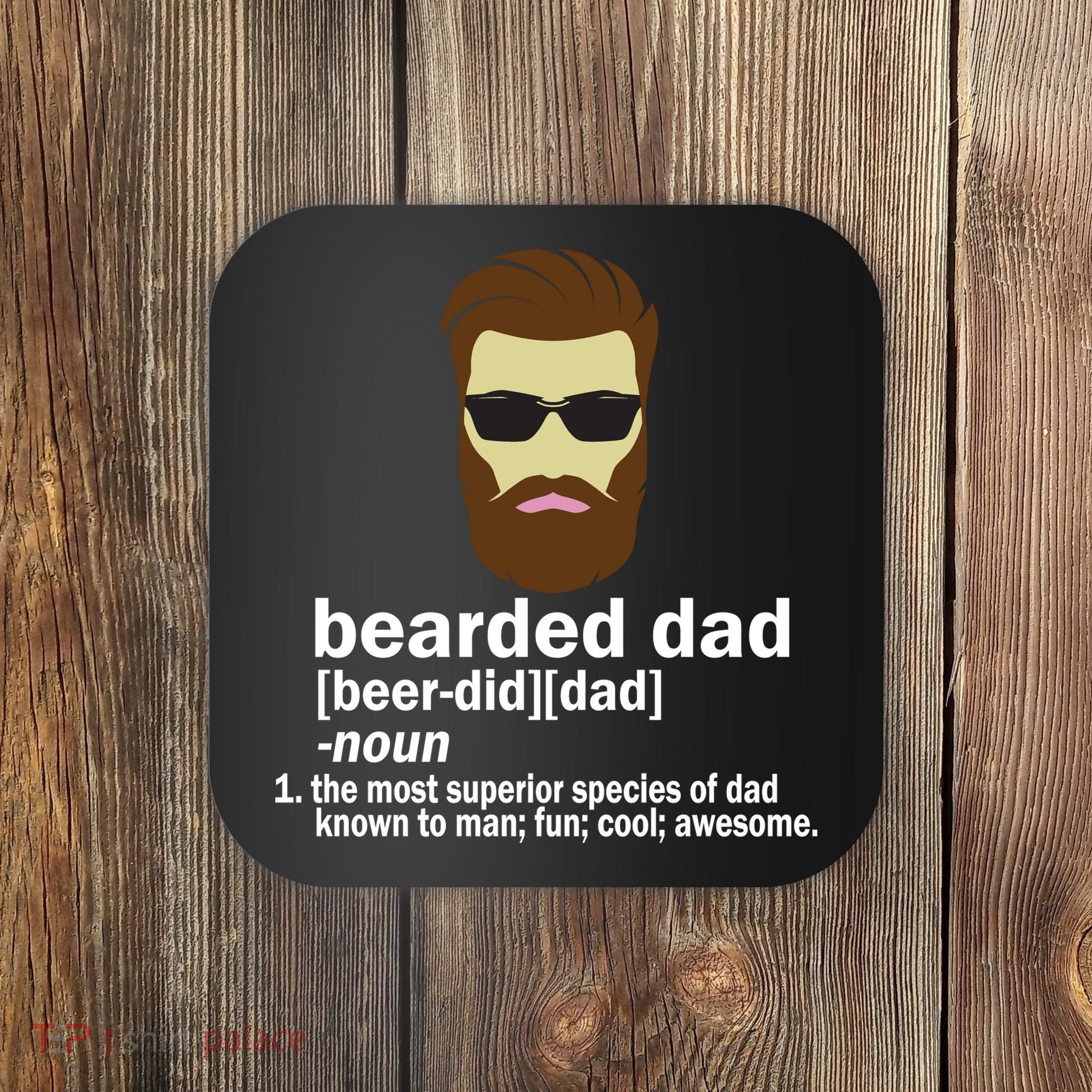 Funny Bearded Dad Definition  Coaster