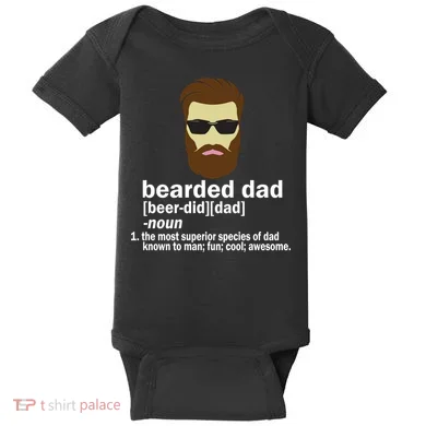 Funny Bearded Dad Definition  Baby Bodysuit