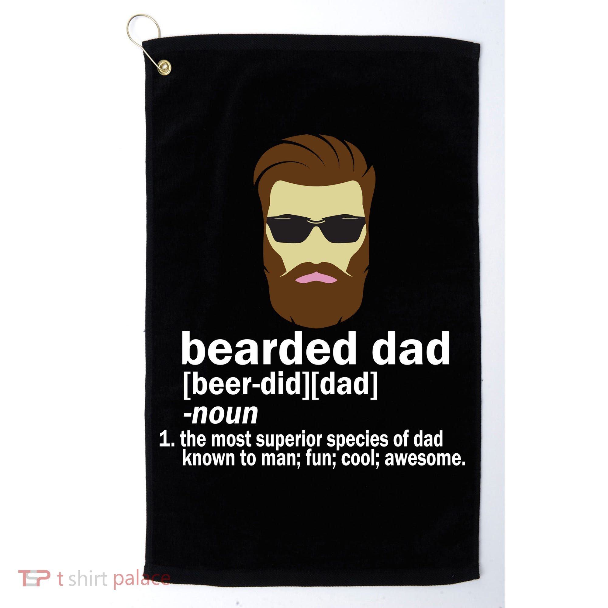 Funny Bearded Dad Definition  Golf Towel