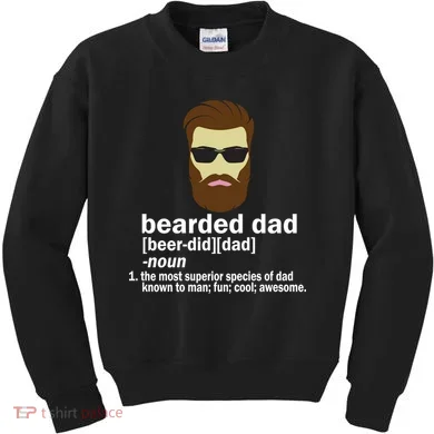 Funny Bearded Dad Definition  Kids Sweatshirt