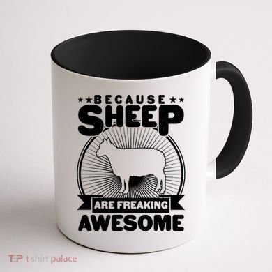 Funny Because Sheep Are Freaking Awesome Coffee Mug back