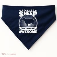Funny Because Sheep Are Freaking Awesome USA-Made Doggie Bandana thumb 0