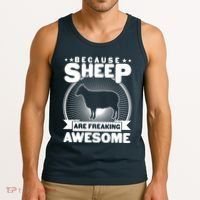 Funny Because Sheep Are Freaking Awesome Tank Top thumb 3