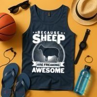 Funny Because Sheep Are Freaking Awesome Tank Top thumb 4