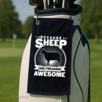 Funny Because Sheep Are Freaking Awesome Golf Towel thumb 2