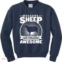 Funny Because Sheep Are Freaking Awesome Kids Sweatshirt thumb 0