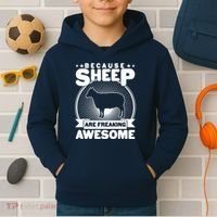 Funny Because Sheep Are Freaking Awesome Kids Hoodie thumb 2