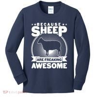 Funny Because Sheep Are Freaking Awesome Kids Long Sleeve Shirt thumb 0
