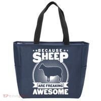 Funny Because Sheep Are Freaking Awesome Tote Bag thumb 0