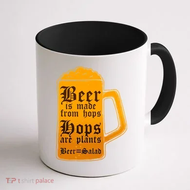 Funny Beer Equals Salad Coffee Mug back