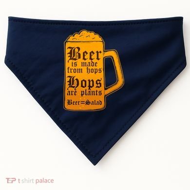 Funny Beer Equals Salad USA-Made Doggie Bandana